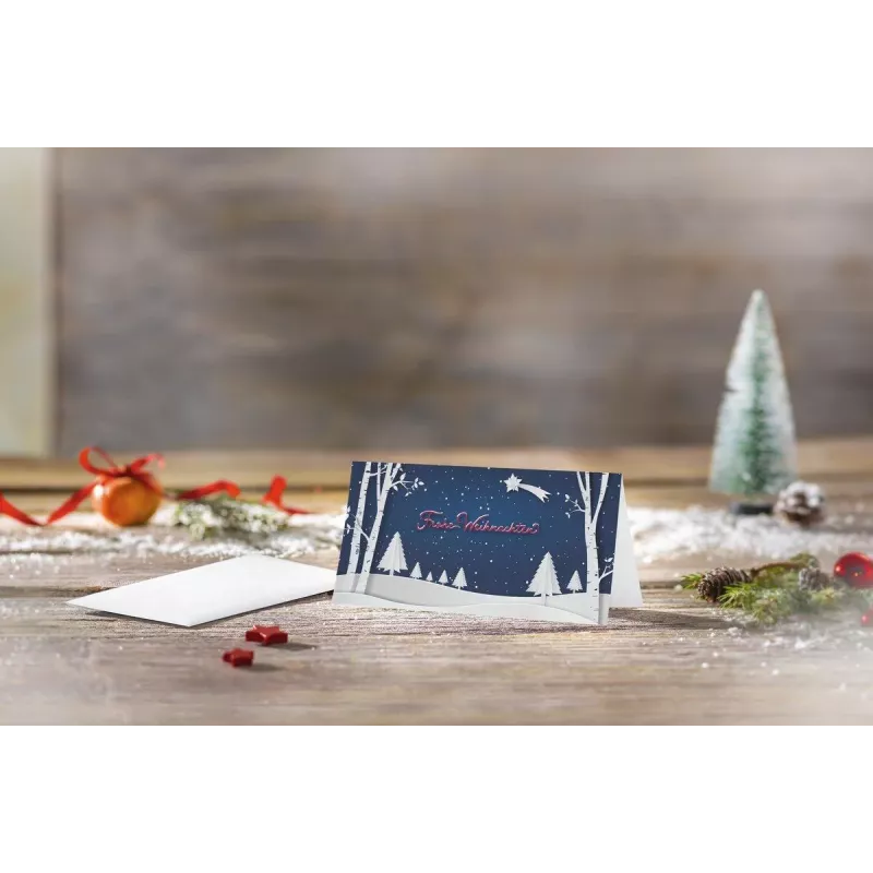 SIGEL DS087 Cartões de Natal Pop-up paisagem de inverno DIN long, 25 cartões com envelopes