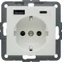Tomada SCHUKO Berker S.1 com USB-C PD 20W, branco polar mate