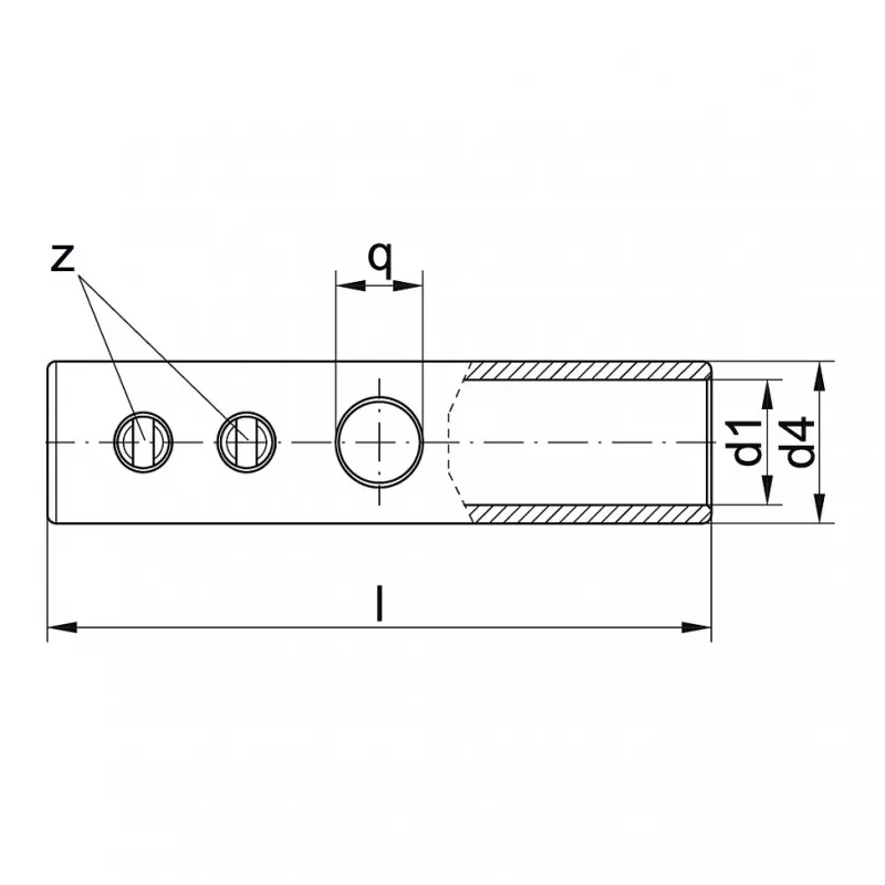 Bucha de compressão KLAU 10mm² 552R com furo de soldadura para ligação de condutores