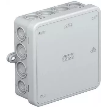 Caixa de derivação OBO A 14 100x100x38 mm cinzento claro RAL 7035 IP55