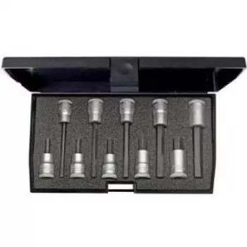 Conjunto de 10 casquilhos sextavados GEDORE 1509918 encaixe 3/8 polegadas (10 mm) H4-H17 em mala metálica