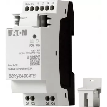 Eaton easyE4 DC 8TE1 módulo de expansão de E/S digitais, 4DI/4DO, 24V DC, transistor PNP