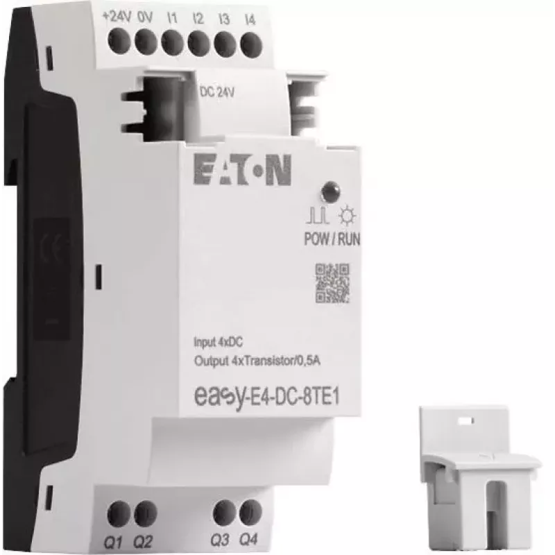 Eaton easyE4 DC 8TE1 módulo de expansão de E/S digitais, 4DI/4DO, 24V DC, transistor PNP