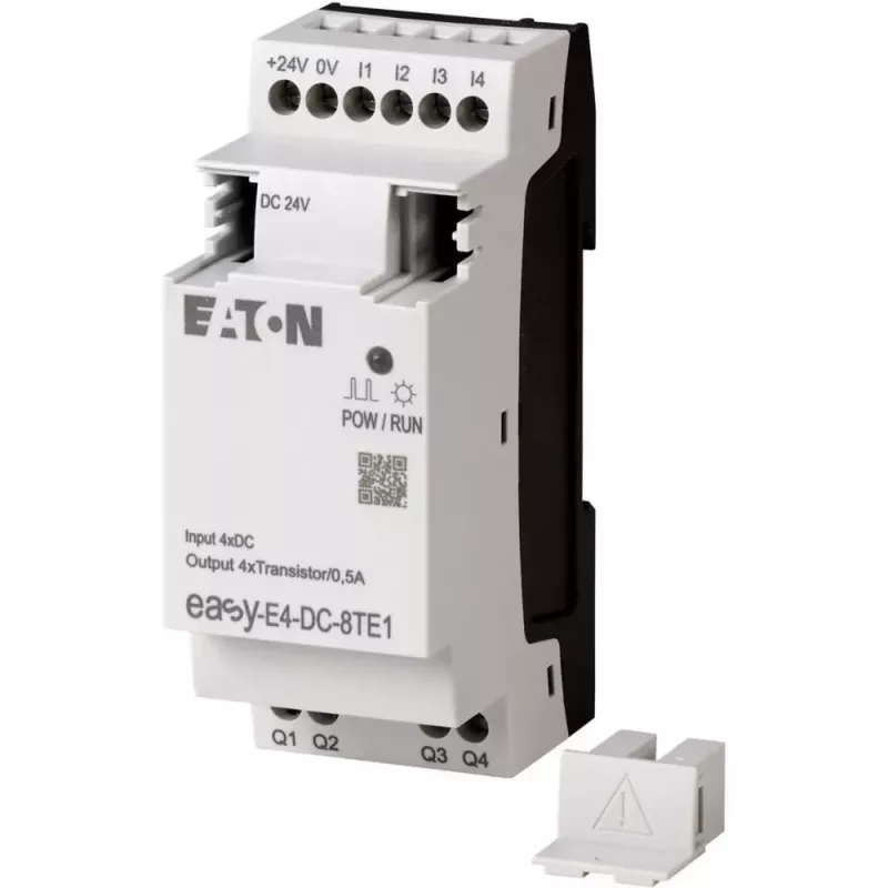 Eaton easyE4 DC 8TE1 módulo de expansão de E/S digitais, 4DI/4DO, 24V DC, transistor PNP