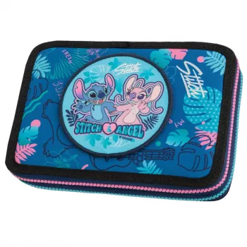 McNeill estojo de lápis pré-preenchido XL com 2 fechos Disney Stitch
