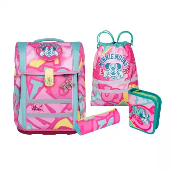 McNeill PERFECTO Conjunto de mochila escolar 5 peças Disney Minnie Mouse
