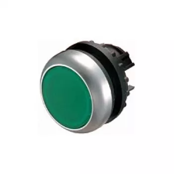 Eaton M22-DL-G Atuador de botão de pressão plano verde iluminado, momentâneo, 22,5 mm