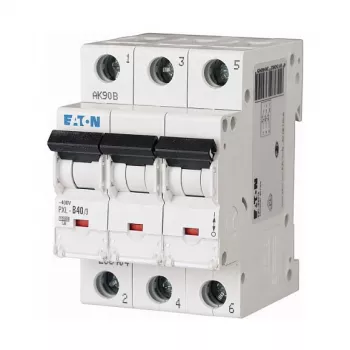EATON PXL-C40/3 Disjuntor automático (MCB), 3 polos, 40 A, curva C, 10 kA, 230/400 V AC