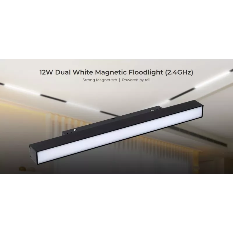 MIBOXER MF2-12A-RF LED 48V projetor de calha 12W CCT 2.4G Tunable White preto
