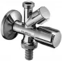 VALVE válvula de esquadria 1/2 polegada x 1/2 polegada x 3/4 polegada rosca macho, latão cromado, dupla saída com válvula de retenção