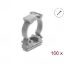 Delock suporte para tubo de proteção de cabos com clipe de fecho, aparafusável para tubo de proteção de cabos de 25 mm, 100 unid., cinzento