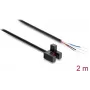 Delock sensor fotoelétrico em forquilha 5 mm tipo F com 4 extremidades de cabo abertas PNP L/D comutável 2 m