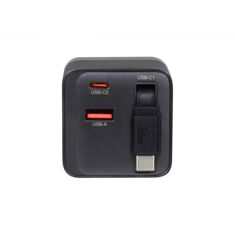 ALLNET carregador de parede GaN USB-C PD 65W com Quick Charge 3.0, 2x USB-C e 1x USB-A