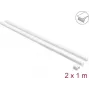 Delock Canal de cabos autoadesivo com tampa deslizante 24 x 14 mm incl. conectores - 1 m de comprimento, pack de 2, branco
