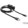 Delock Cabo de alimentação USB Type-A macho para USB Type-C™ macho com interruptor 1,5 m