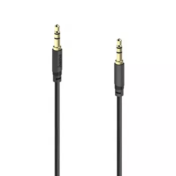 Hama Basic Line Cabo de áudio jack 3,5 mm, macho para macho, 3 m, preto