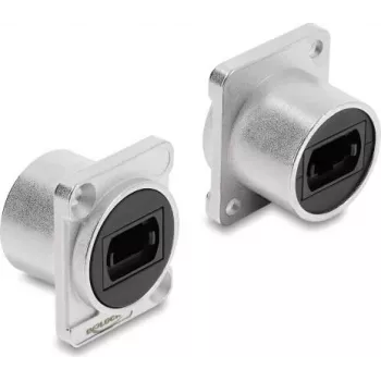 Delock Módulo D-Type conector fêmea MPO para conector fêmea MPO prateado