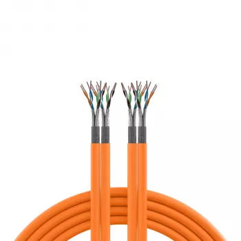 EFB Elektronik INFRALAN Cabo de instalação Cat.7 1000 AWG23 S/FTP 2x4P CPR Eca laranja 100m