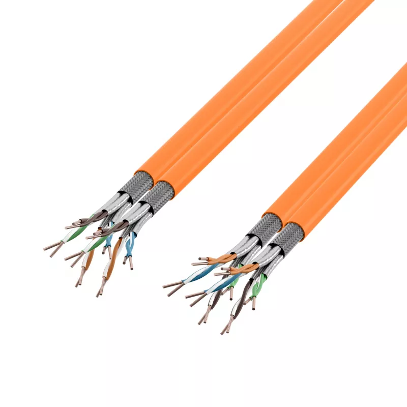 EFB Elektronik INFRALAN Cabo de instalação Cat.7 1000 AWG23 S/FTP 2x4P CPR Eca laranja 100m