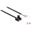 Delock Sensor ótico de garfo 5 mm tipo F com 4 extremidades de cabo abertas NPN Light-ON/Dark-ON comutável 2 m