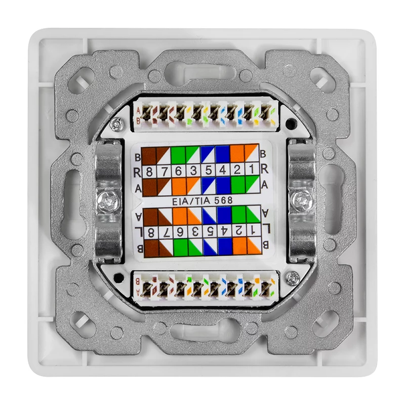 LOGILINK Tomada de parede Cat.6A 2xRJ45 STP, vertical, branco sinal