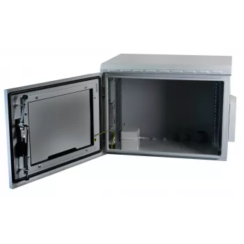 EFB Elektronik 691716IP55.2G Armário de parede 16U 600x600mm IP55 porta de vidro cinzento claro RAL7035