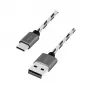 LogiLink Conjunto de 3 cabos USB 2.0 Type-C, macho USB-C para macho USB-A, caixa em alumínio, nylon trançado, branco/preto