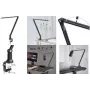 LogiLink Suporte articulado para microfone, 840 mm, preto, totalmente ajustável, rotação 360°, fixação de mesa, aço