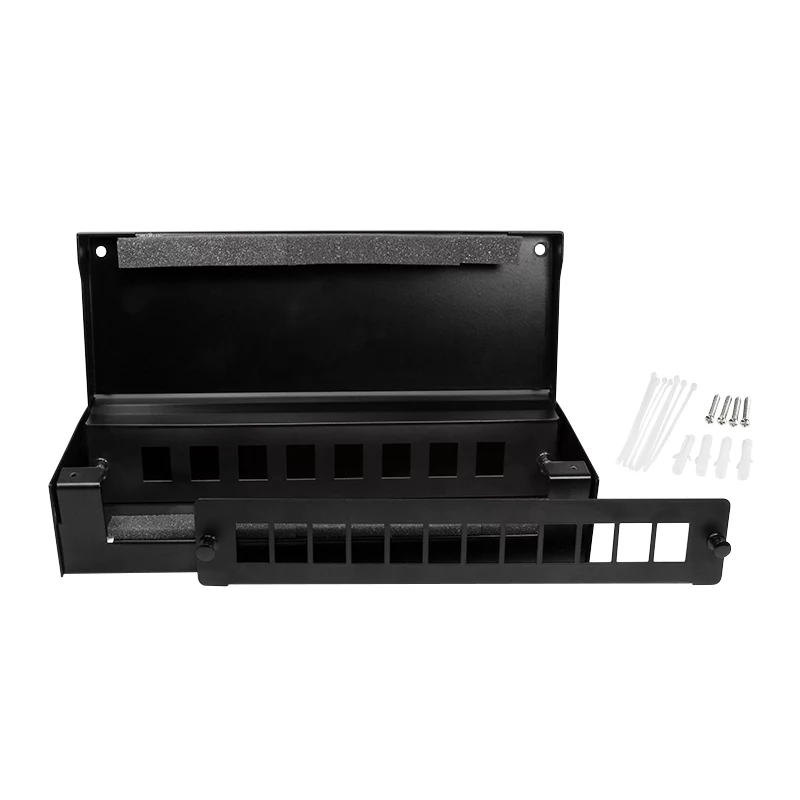LogiLink caixa de consolidação para 8 ou 12 módulos Keystone, metal, preto
