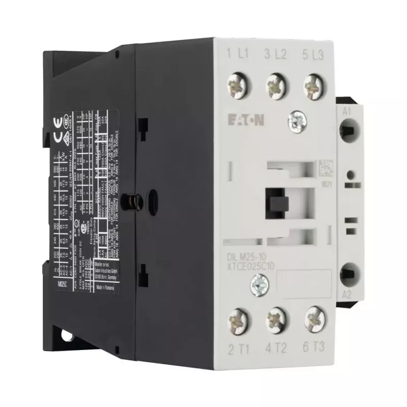 EATON DILM25-10 contactor de potência 3 polos 1NO 25A 11kW 230V AC 50Hz / 240V AC 60Hz