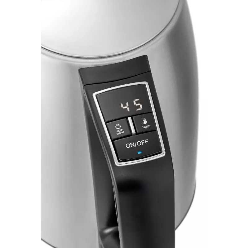Bartscher chaleira elétrica 1,7 l com controlo digital de temperatura 200133, 14 níveis 35-100 °C, aço inoxidável, 2200 W