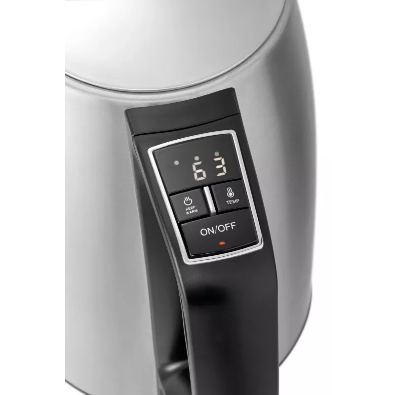 Bartscher chaleira elétrica 1,7 l com controlo digital de temperatura 200133, 14 níveis 35-100 °C, aço inoxidável, 2200 W