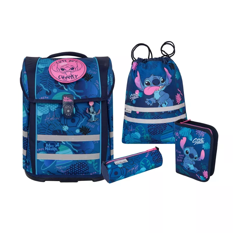 McNeill PERFECTO conjunto de mochila escolar 5 peças Disney Stitch