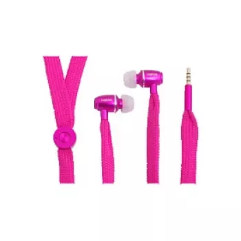 Headset estéreo in-ear LogiLink com microfone, 3,5 mm, rosa