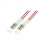 Cabo patch de fibra ótica multimodo duplex LogiLink OM4 LC/LC, 75m, LSZH, aqua