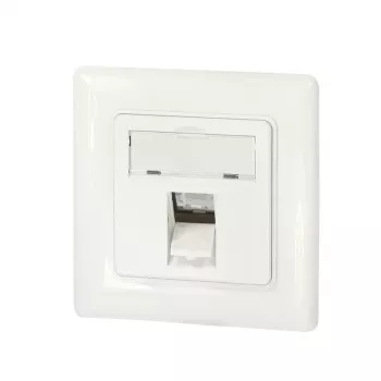 Tampa keystone LogiLink para 1 módulo, tipo alemão, branco puro