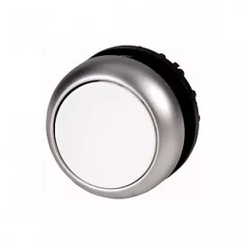 Atuador de botão de pressão plano Eaton M22-D-W, momentâneo, branco, montagem 22,5 mm, IP66/IP67/IP69K