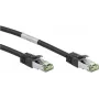 Wentronic Goobay CAT 8.1 S/FTP (PiMF) Cabo patch, 10 m, preto, LSZH sem halogéneos, cobre AWG 24