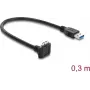 Delock Cabo USB 5 Gbps USB Type-A macho para USB Micro-B macho com bloqueio de parafuso 90° para cima 0,3 m preto