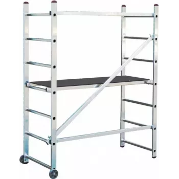 KRAUSE CORDA andaime Mini altura 3m andaime móvel de alumínio com 4 rodízios, plataforma 1500x600mm, classe de carga 2, EN 1004
