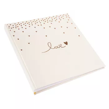 Goldbuch Raining Hearts álbum de fotografias bege, 60 páginas brancas, capa dura, capa PU, 31x30 cm