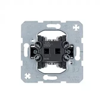 Berker 5036 mecanismo de interruptor de tecla, comutador de 1 polo, 10 A, 250 V, encastrar, terminais de parafuso, cinzento