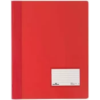 DURABLE DURALUX Ficheiro de arquivo rápido A4 extra largo, PVC vermelho translúcido (pack de 25)