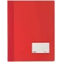 DURABLE DURALUX Ficheiro de arquivo rápido A4 extra largo, PVC vermelho translúcido (pack de 25)