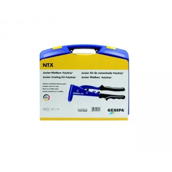 Gesipa PolyGrip® Junior Caixa de rebites – Sortido de rebites cegos de 352 peças em mala metálica
