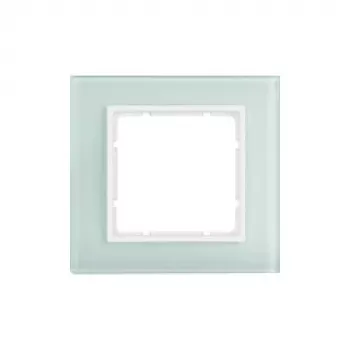 Berker B.7 Glass moldura de cobertura 1 tomada branco polar