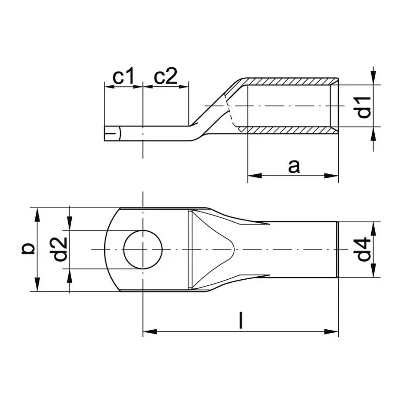 Klauke V2A terminal tubular de aço inoxidável 16 mm² M8 terminal de anel 83V8