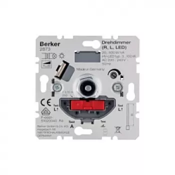 Berker 2873 mecanismo de dimmer rotativo para lâmpadas halógenas de baixa tensão 20-500W com retenção suave