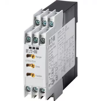 Eaton ETR4-70-A relé temporizador multifunções, 24-240 V AC/DC, 2 contactos reversíveis, 0,05 s-100 h, calha DIN