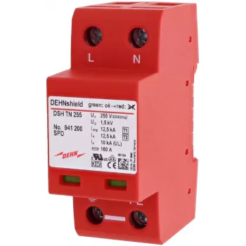 DEHN DSH TN 255 Tipo 1+2 para-raios de sobretensão combinado para sistemas TN monofásicos